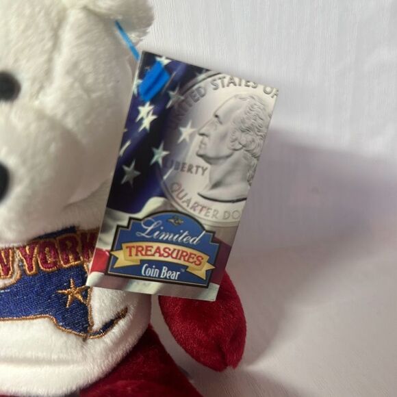 Vintage Collectible Limited Treasures Plush Coin Bear New York State Quarter - Picture 4 of 8
